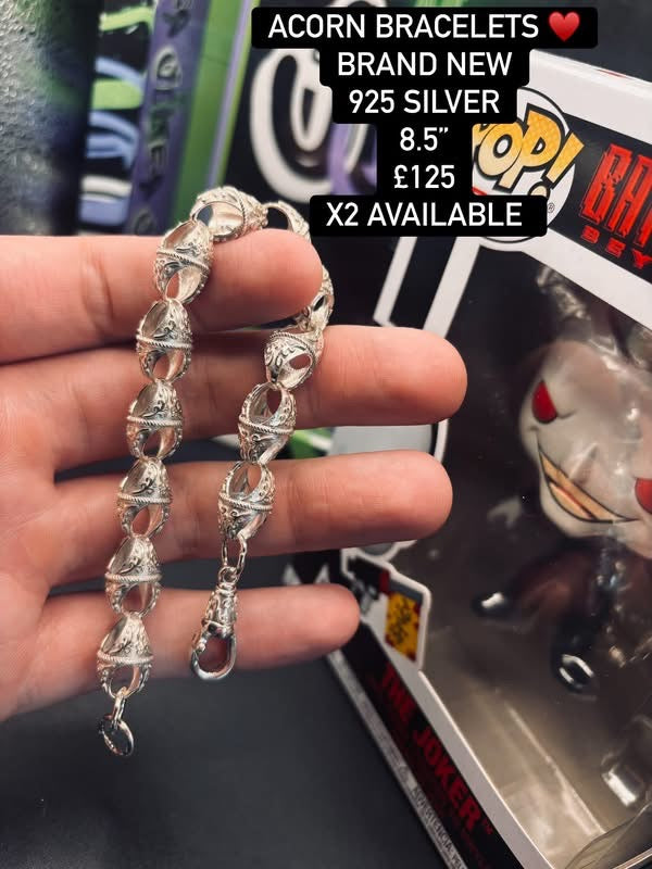 Silver acorn bracelets