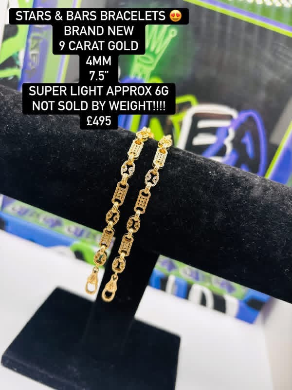 Gold 7.5” stars and bars
