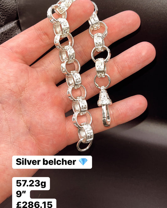 Silver belcher bracelet