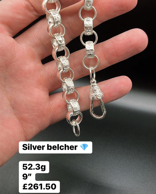 Silver belcher bracelet