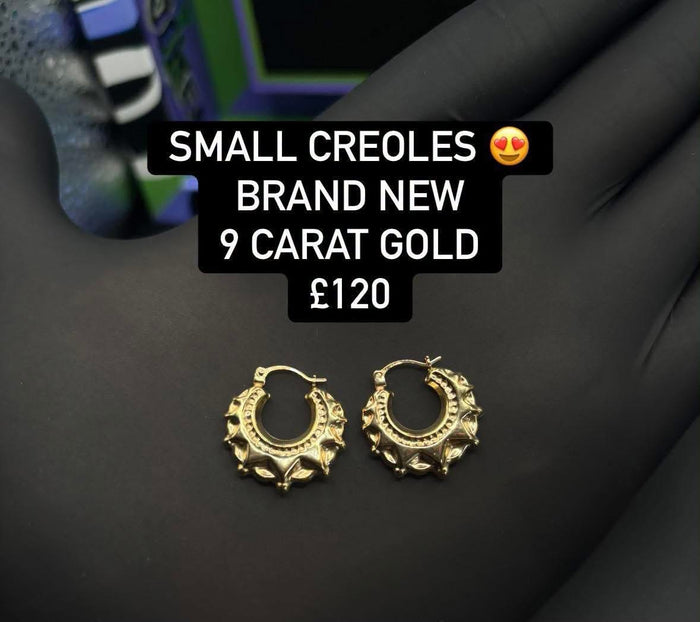 9 carat gold creoles small