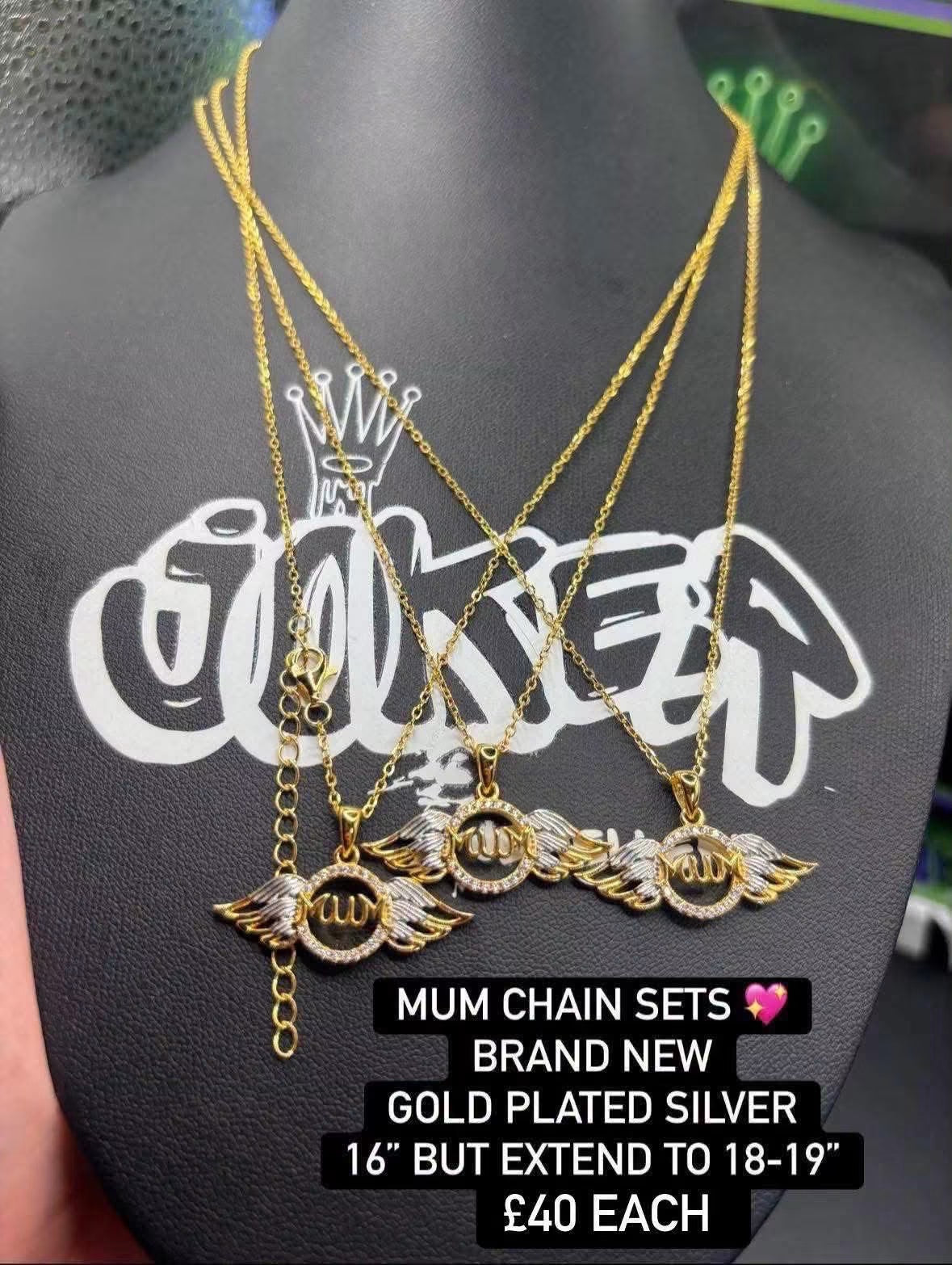 Gold plated silver mum chain