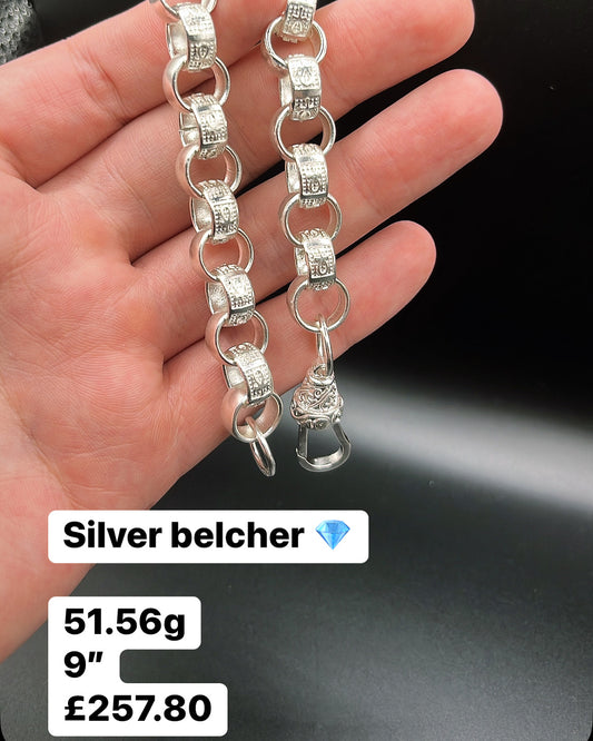 Silver belcher bracelet