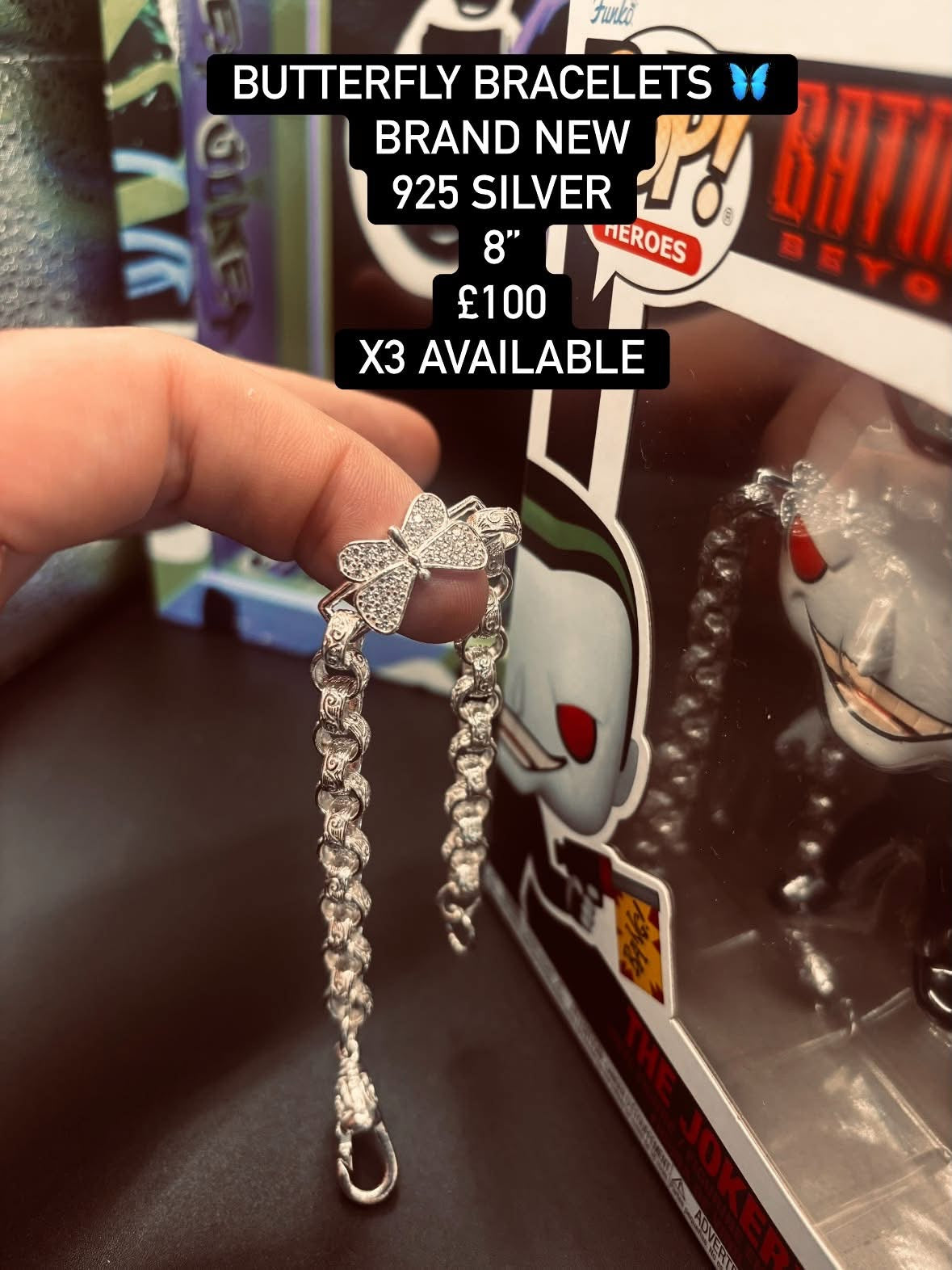 Silver butterfly bracelet