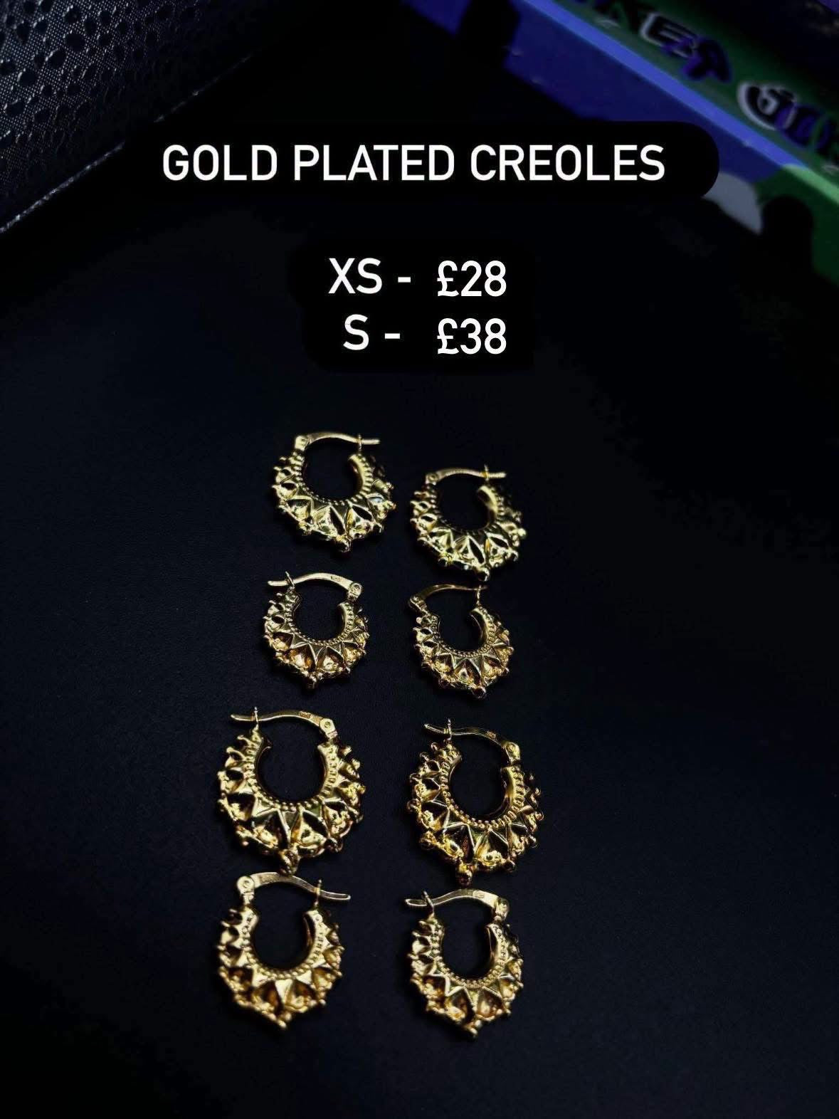Small gold plated silver creoles