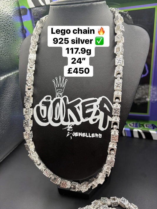 Silver Lego chain 24”