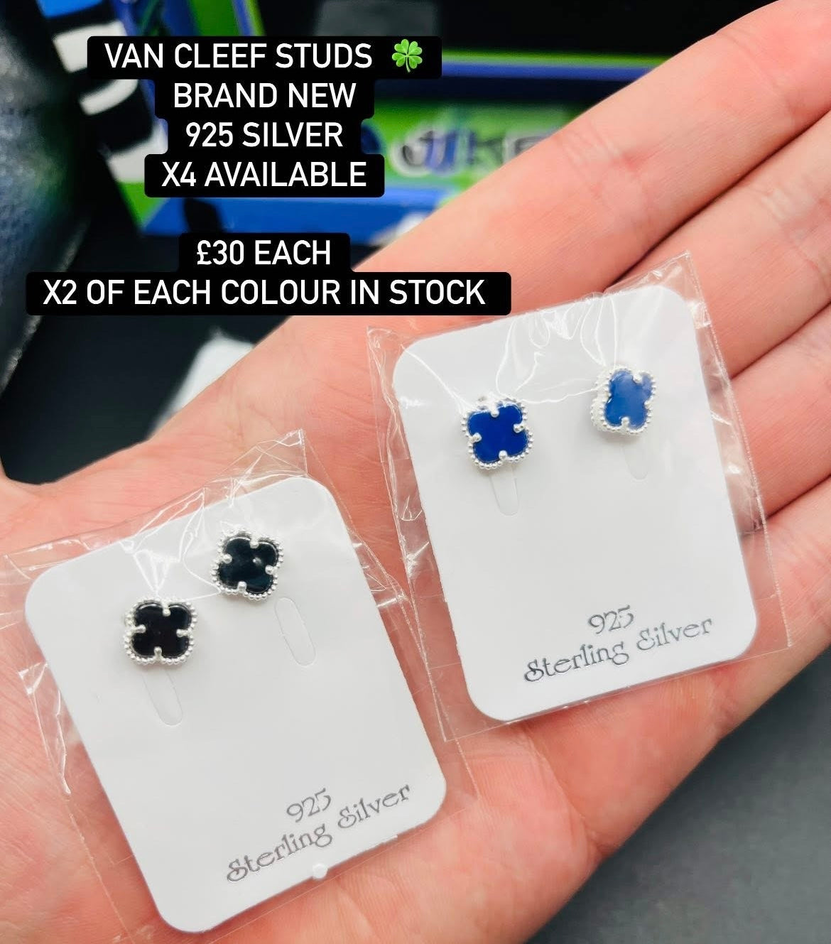 (BLUE) VAN CLEEF STYLE STUDS