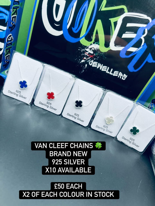(BLACK) SILVER VAN CLEEF STYLE CHAIN