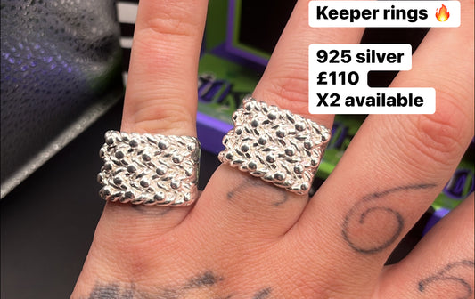 Silver keeper rings