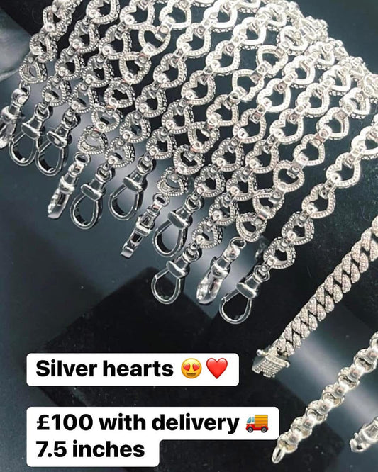 Silver hearts