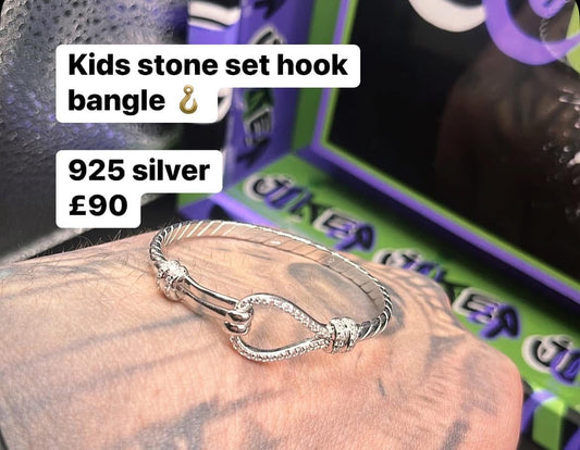 Silver hook bangle