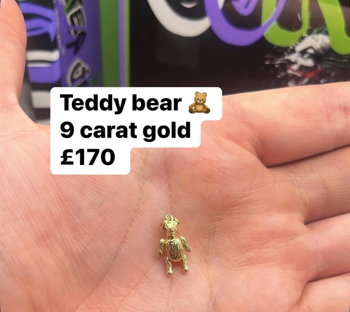 Gold teddy bear charm