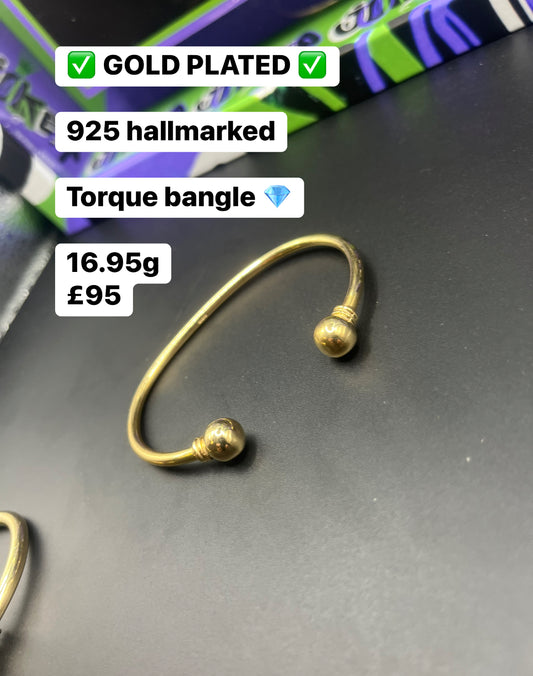 Torque bangle gold plated