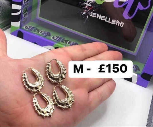 Medium gold creoles 9 carat